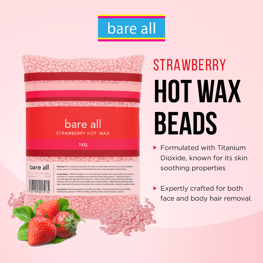 Bare All Strawberry Hot Wax Beads 1Kg