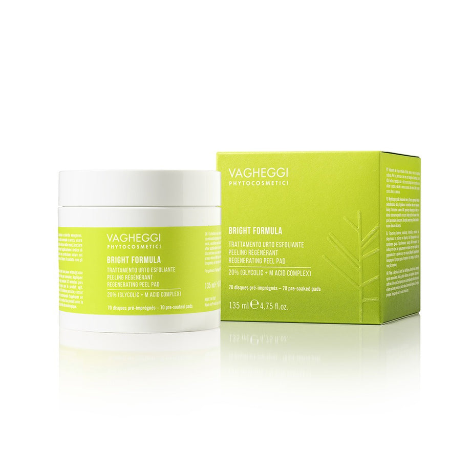 Vagheggi Bright Formula Regenerating Peel Pads - 20% Glycolic + M acid complex 70 Pads