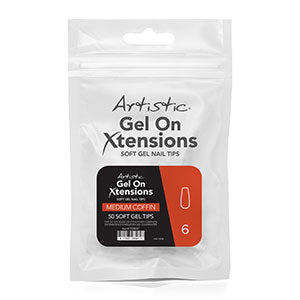 Artistic Gel On Xtensions Medium Coffin 50 PK 6 - Soft Gel tip refill
