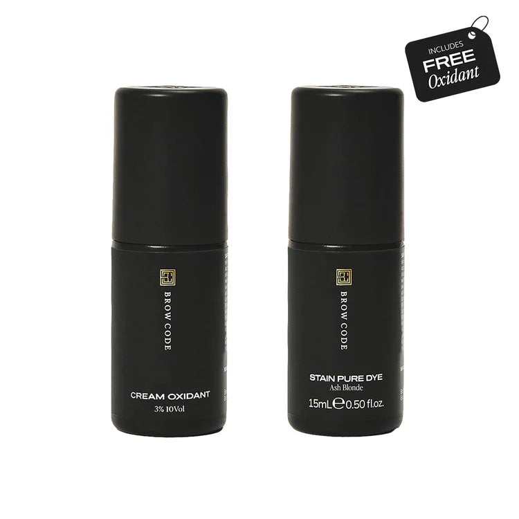 Brow Code Stain Pure Dye Ash Blonde 15ml (Buy 1, Get 1 Peroxide Crème Free)