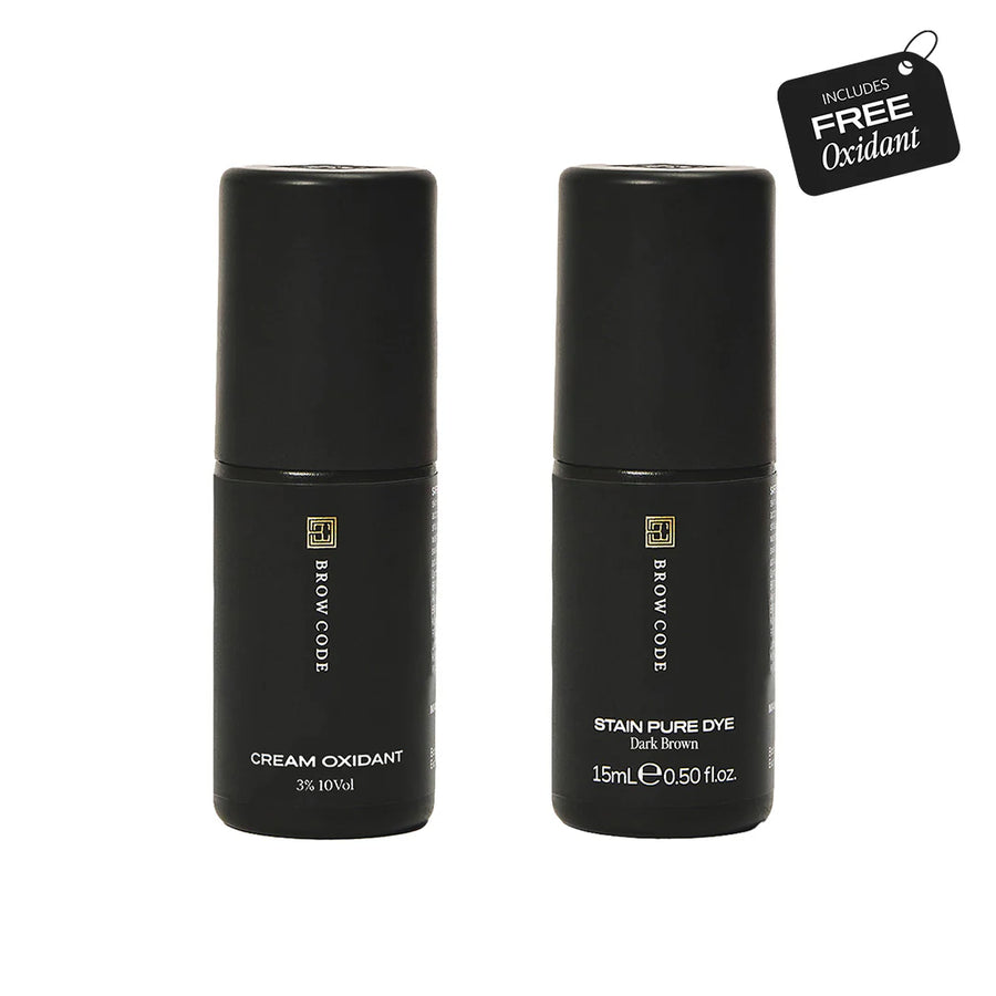 Brow Code Stain Pure Dye Dark Brown 15ml (Buy 1, Get 1 Peroxide Crème Free)