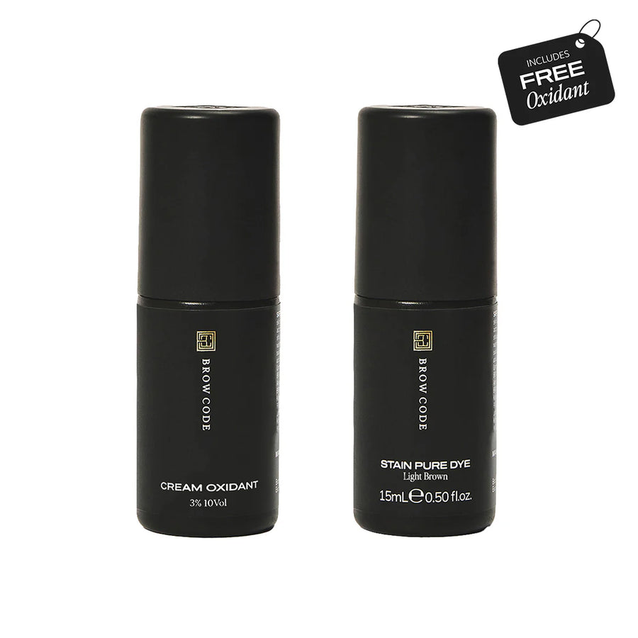 Brow Code Stain Pure Dye Light Brown 15ml (Buy 1, Get 1 Peroxide Crème Free)
