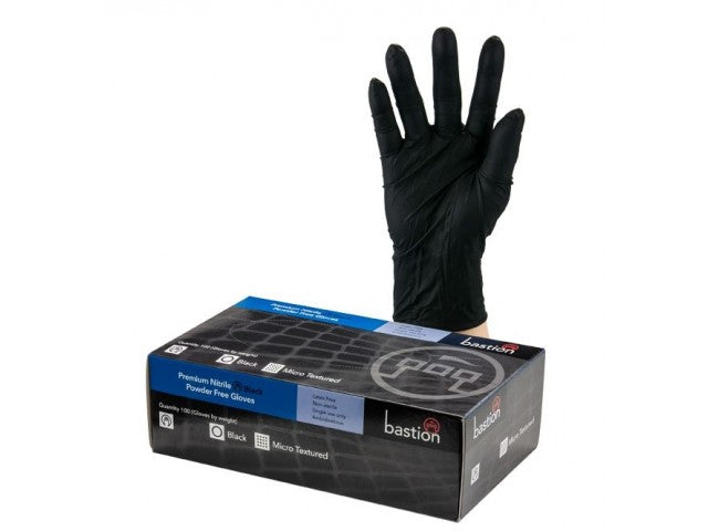 NITRILE BLACK GLOVES - SMALL