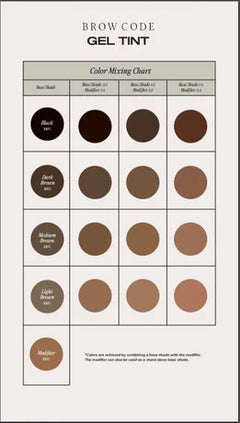 Brow Code Gel Tint Colour Chart