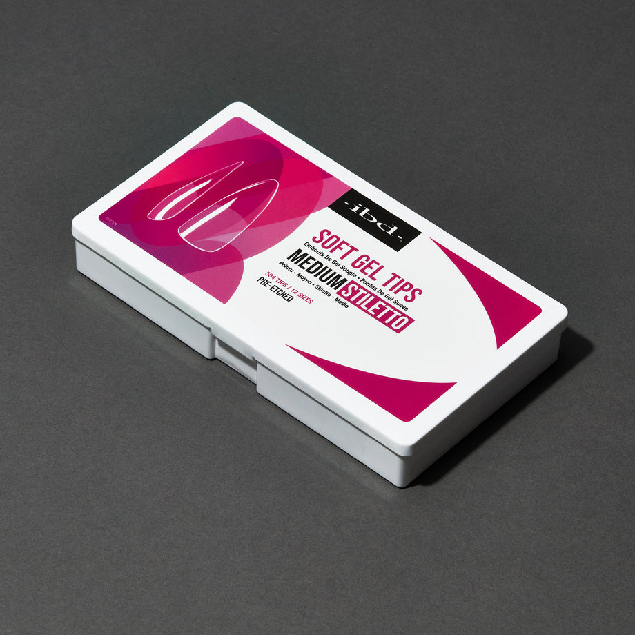 IBD Soft Gel Tips - Medium Stiletto 504 Tips / 12 Sizes