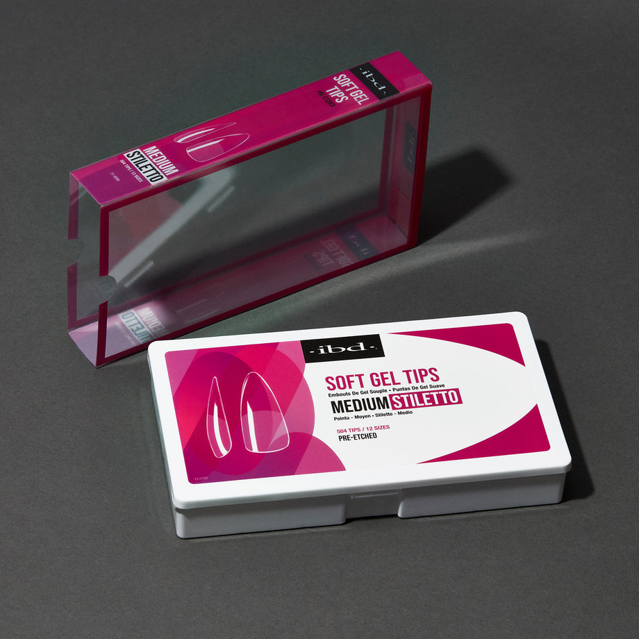 IBD Soft Gel Tips - Medium Stiletto 504 Tips / 12 Sizes