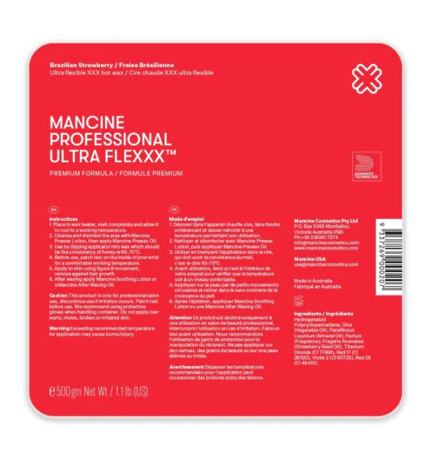 Mancine Hot Wax Ultra Flexxx Brazilian Strawberry 500g