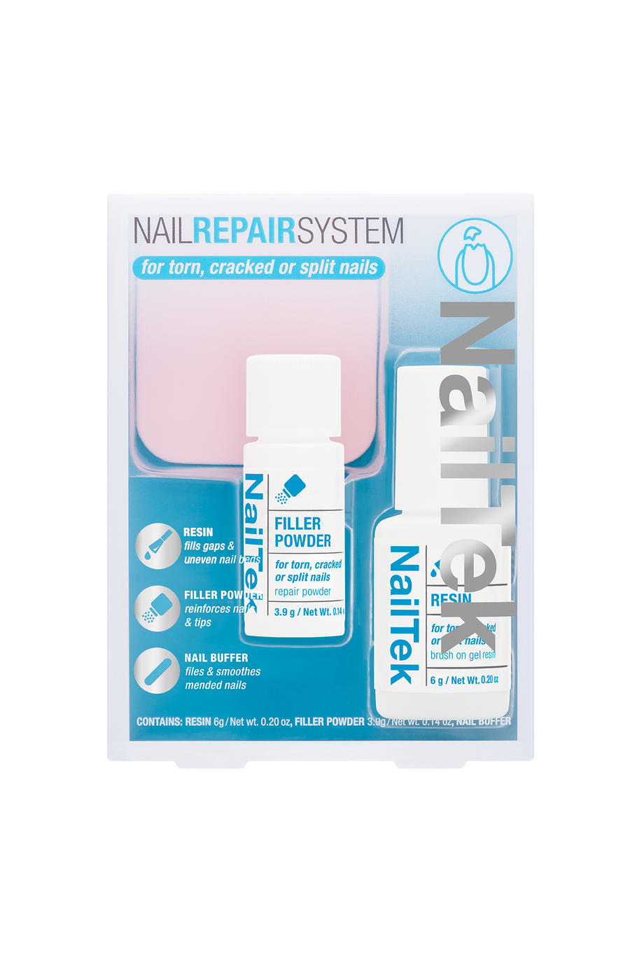 Nail Tek Nail Repair For Torn, Cracked Or Split Nails 2pc Kit