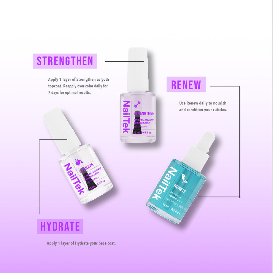 Nail Tek Nail Rescue For Weak Severely Damaged Nails 3pc Kit