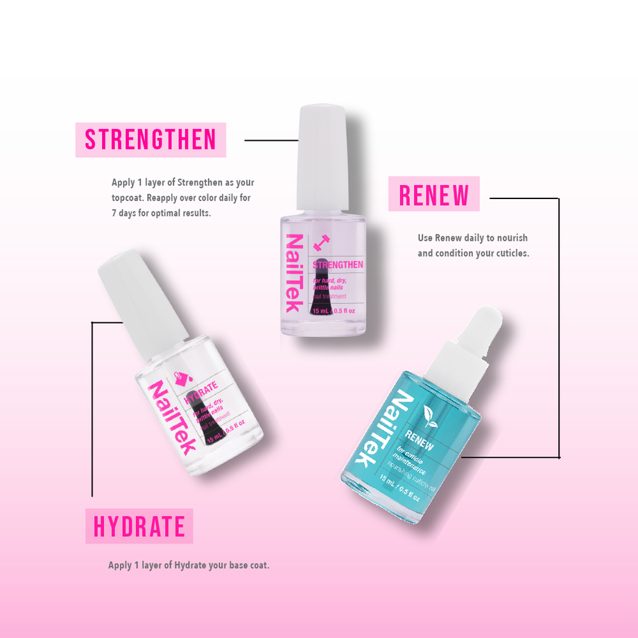 Nail Tek Nail Therapy For Hard Brittle Nails 3pc Kit