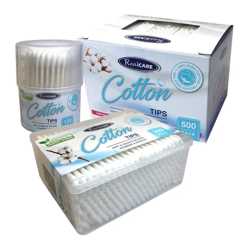 Real Care Eco-friendly Paper Stem Cotton Tips 200PK