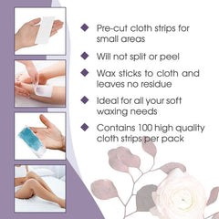 Satin Smooth Waxing Strips Small Non-Woven Cloth 100 pack