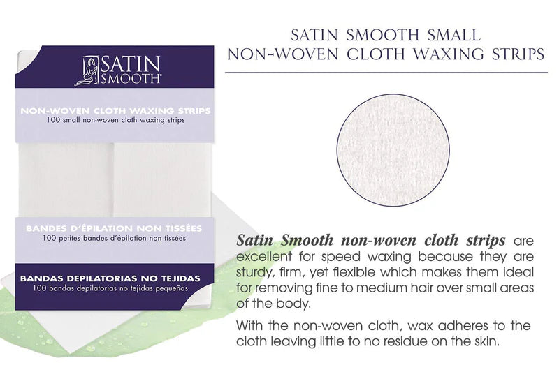 Satin Smooth Waxing Strips Small Non-Woven Cloth 100 pack