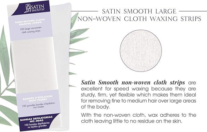 Satin Smooth Waxing Strips Large Non-Woven Cloth 100 pack