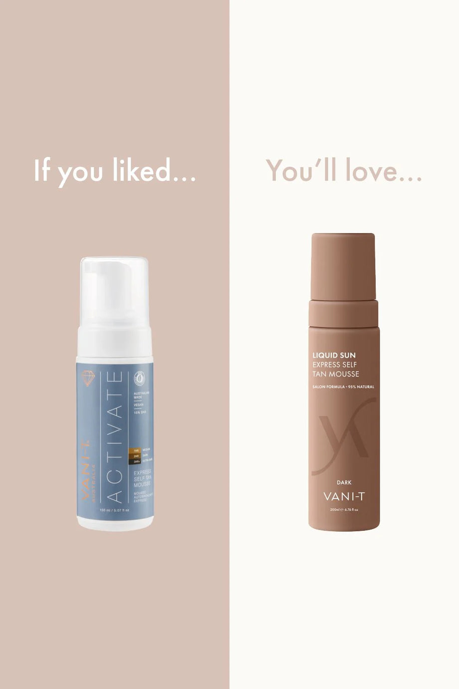 Vani-T Liquid Sun Express Self Tan Mousse - Dark (Chocolate Base) 200ML