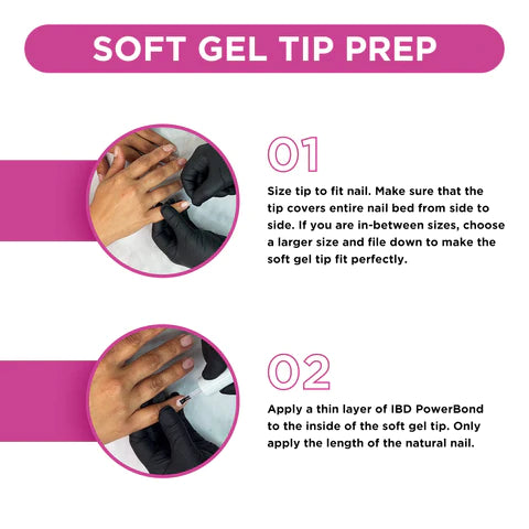 IBD Soft Gel Tips - Medium Stiletto 504 Tips / 12 Sizes