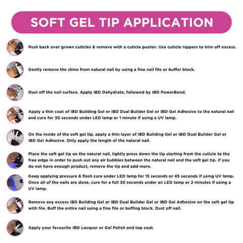 IBD Soft Gel Tips - Medium Stiletto 504 Tips / 12 Sizes