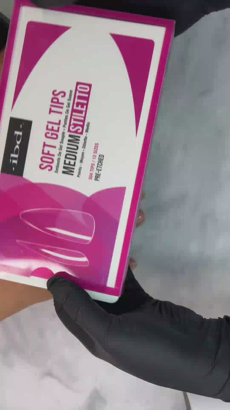 ibd Soft Gel Tips - Long Stiletto 504 Tips / 12 Sizes