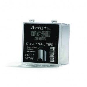 Artistic Rock Hard Xtentions Clear Nail Tips 50ct Size 1