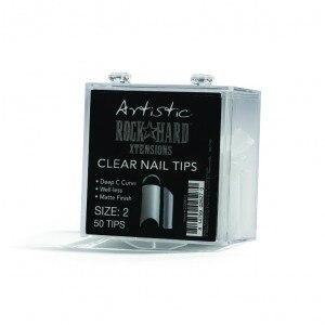 Artistic Rock Hard Xtentions Clear Nail Tips 50ct Size 2
