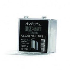 Artistic Rock Hard Xtentions Clear Nail Tips 50ct Size 4