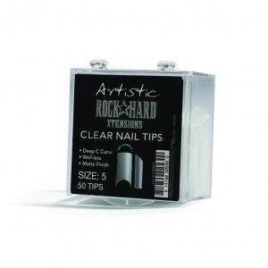 Artistic Rock Hard Xtentions Clear Nail Tips 50ct Size 5