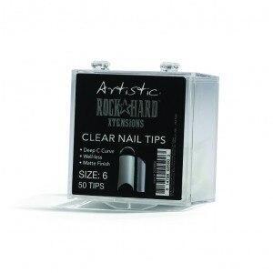 Artistic Rock Hard Xtentions Clear Nail Tips 50ct Size 6