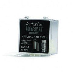 Artistic Rock Hard Xtentions Natural Nail Tips 50ct Size 8