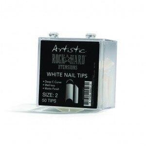 Artistic Rock Hard Xtentions White Nail Tips 50ct Size 3