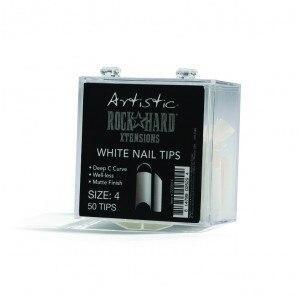Artistic Rock Hard Xtentions White Nail Tips 50ct Size 4