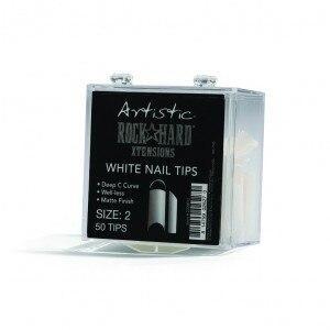 Artistic Rock Hard Xtentions White Nail Tips 50ct Size 6