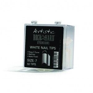 Artistic Rock Hard Xtentions White Nail Tips 50ct Size 7