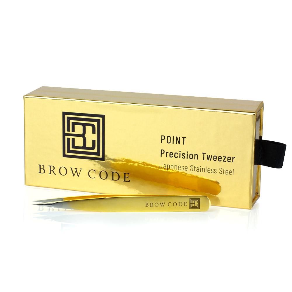 Brow Code Pointed Precision Tweezer 100% Stainless Steel