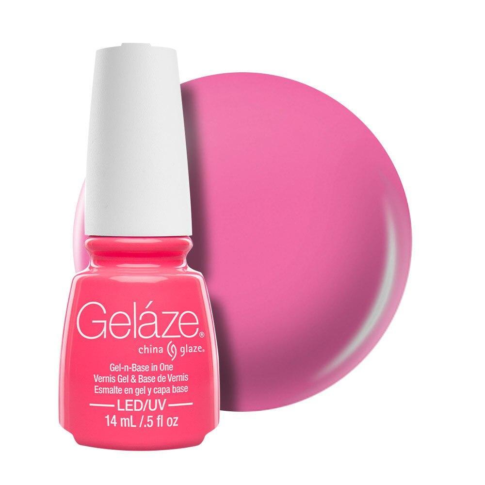 China Glaze Gelaze Gel & Base 14ml - Shocking Pink