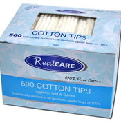 Real Care Eco-friendly Paper Stem Cotton Tips 500PK