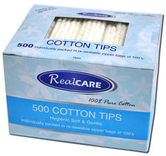 Real Care Eco-friendly Paper Stem Cotton Tips 500PK